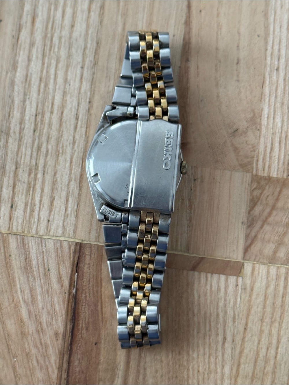 Seiko Presidential Vintage Ladies Watch Black Dial Two-Tone Bracelet Case Date - Picture 10 of 13